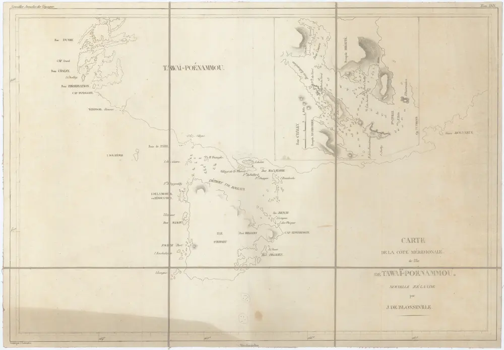 CARTE DE LA CÔTE MÉRIDIONALE de l'Ile DE TAWAI-POÉNAMMOU