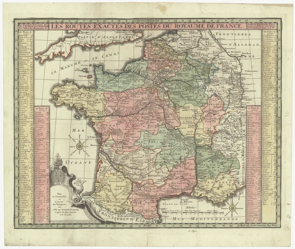 Les routes exactes des postes du royaume de France