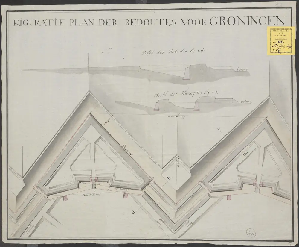 Figuratif plan der redoutes voor Groningen