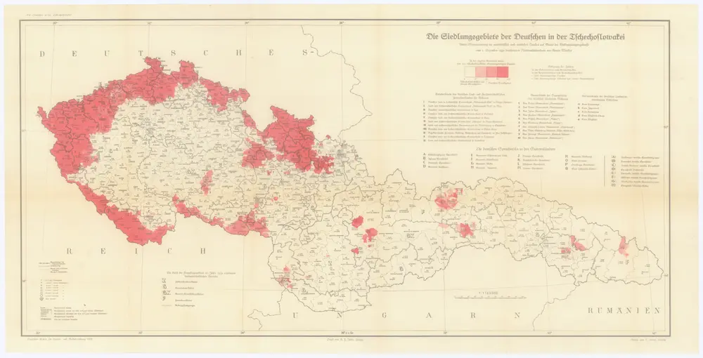 Die Siedlungsgebiete der Deutschen in der Tschechoslowakei