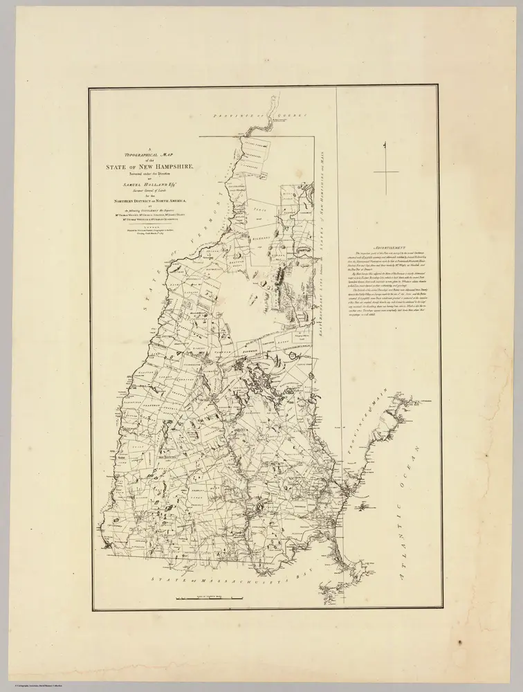 A topographical map of the State of New Hampshire. 1784