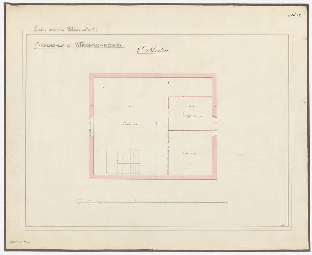 Wiesendangen: Neues Pfarrhaus, Dachgeschoss; Grundriss (Nr. 15)