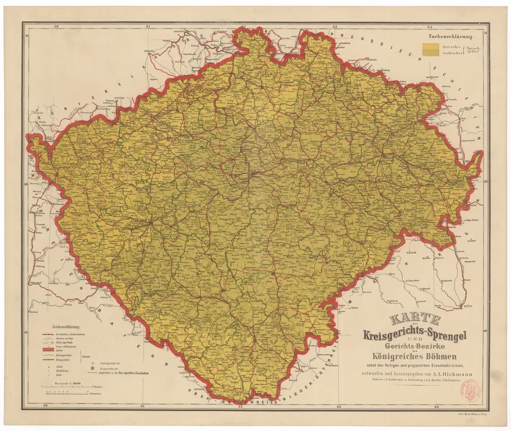 Karte der Kreisgerichts-Sprengel und Gerichts-Bezirke des Königreiches Böhmen