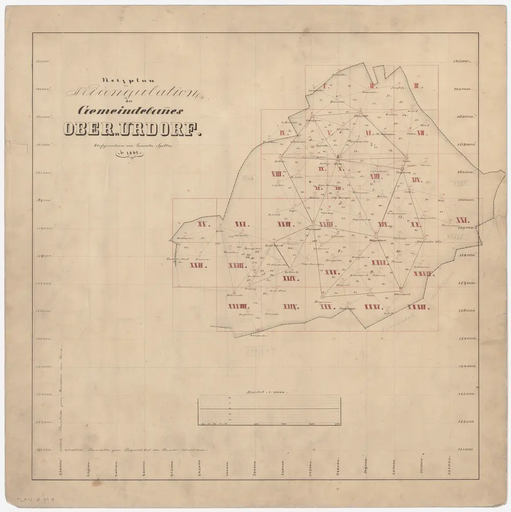 Oberurdorf: Gemeinde; Katasterpläne: Gemeinde; trigonometrisches Netz