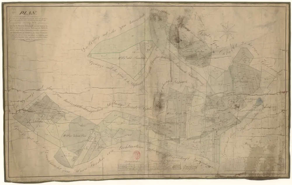 Plan von dem zu dem k.k. Stiftungsfendsgute Chvala gehörigen obrigkeitlichen Wald bey Schestajowitz in Jahre 1830