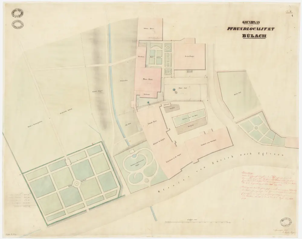 Bülach: Pfrundlokalität mit Pfarrhaus und Umgebung; Grundriss (Nr. 4)