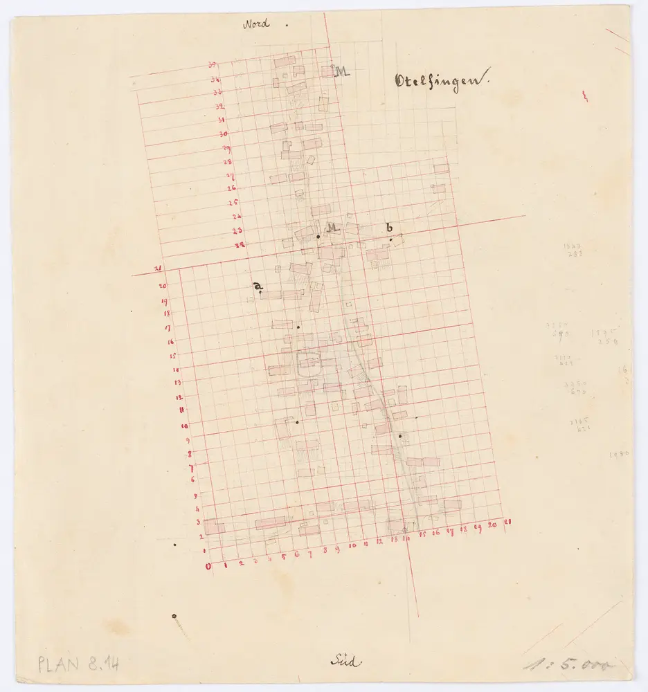 Vorlagen für die Topographische Karte des Kantons Zürich (Wild-Karte): Bezirk Dielsdorf: Ortsplan: Otelfingen