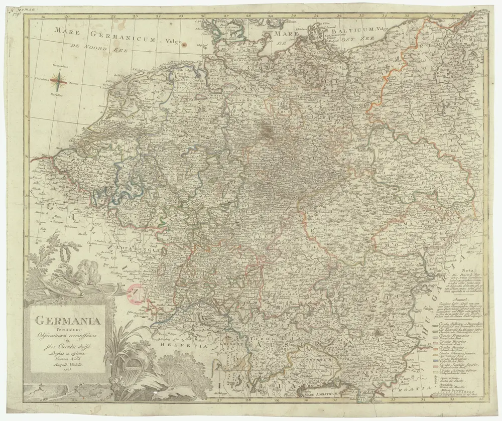 Germania secundum observationes recentissimas in suos circulos divisa