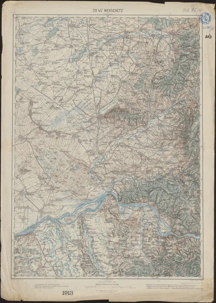 39°45° Werschetz / K.u.k. Militärgeographisches Institut