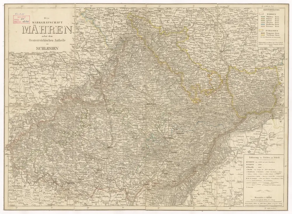 Die Markgrafschaft Mähren nebst dem oesterreichischen Antheile an Schlesien