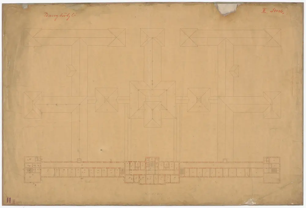 Irrenanstalt Burghölzli: 2. Stock; Grundriss