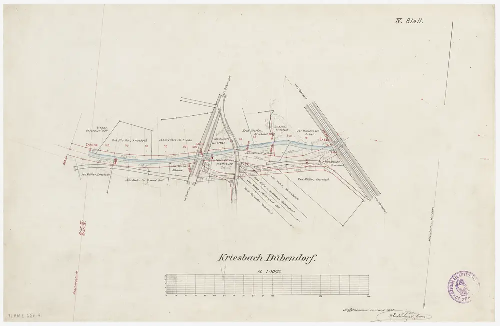 Dübendorf, Wangen-Brüttisellen (damals Wangen), Dietlikon: Chriesbach: Blatt IV: Dübendorf; Situationsplan