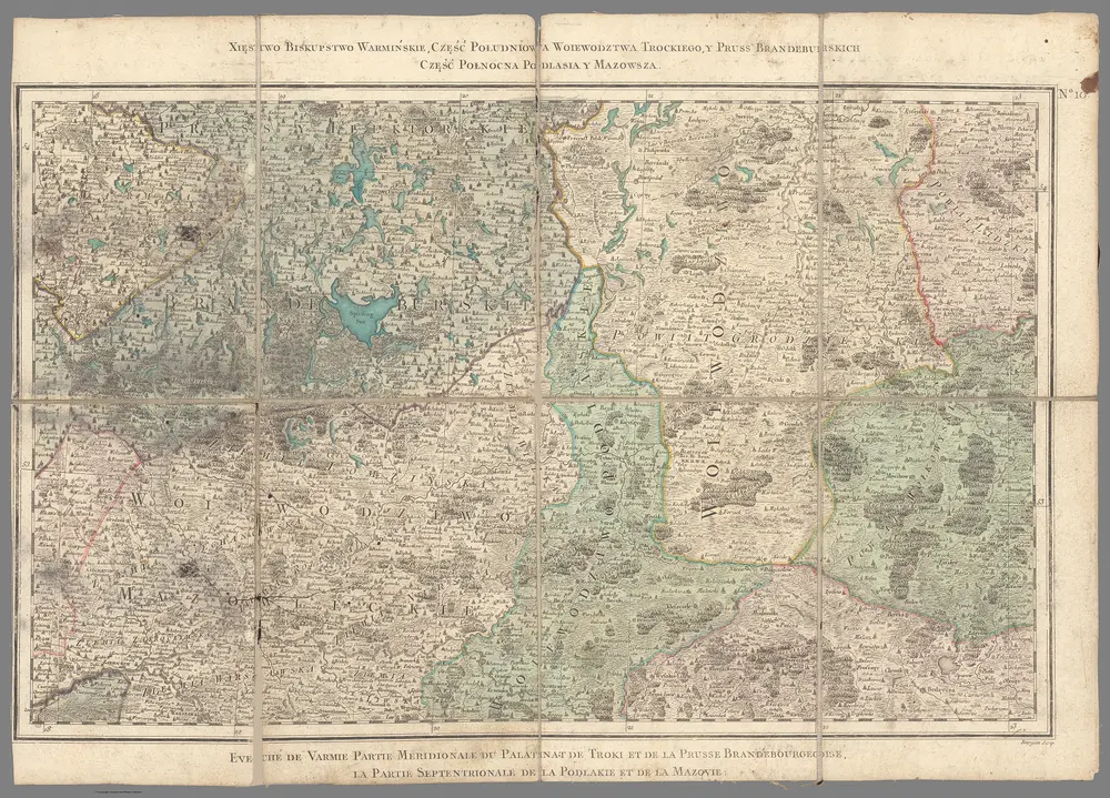 (Sheet 10) Carte de la Pologne divisée par Provinces et Palatinats et subdivisée par Districts. Construite d'après quantité d'arpentages d'observations et de mesures prises sur les lieux