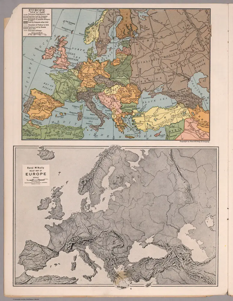 Europe 1914-1935 & Relif map of Europe