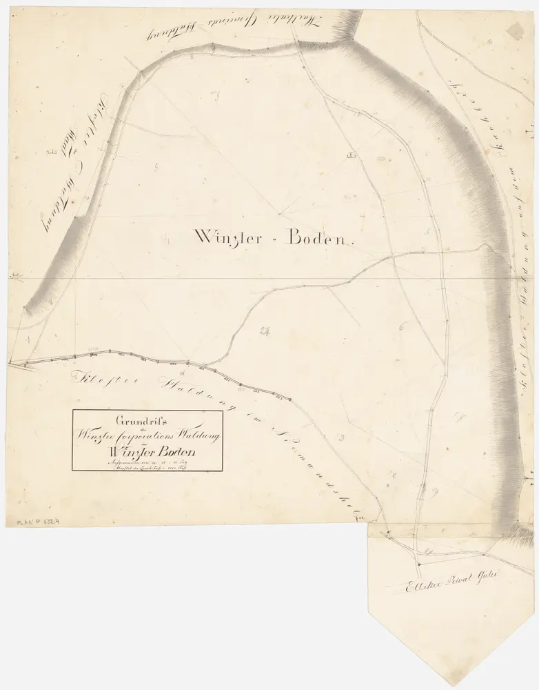 Rheinau: Gemeinde-, Kloster-, Genossenschafts- und Staatswaldungen: Winzler Genossenschaftswaldung Winzlerboden; Grundriss
