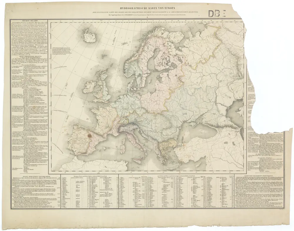 Hydrographische Karte von Europa