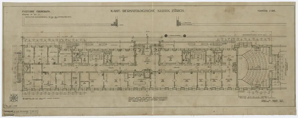 Zürich: Kantonsspital, Dermatologische Klinik, Erdgeschoss; Grundriss