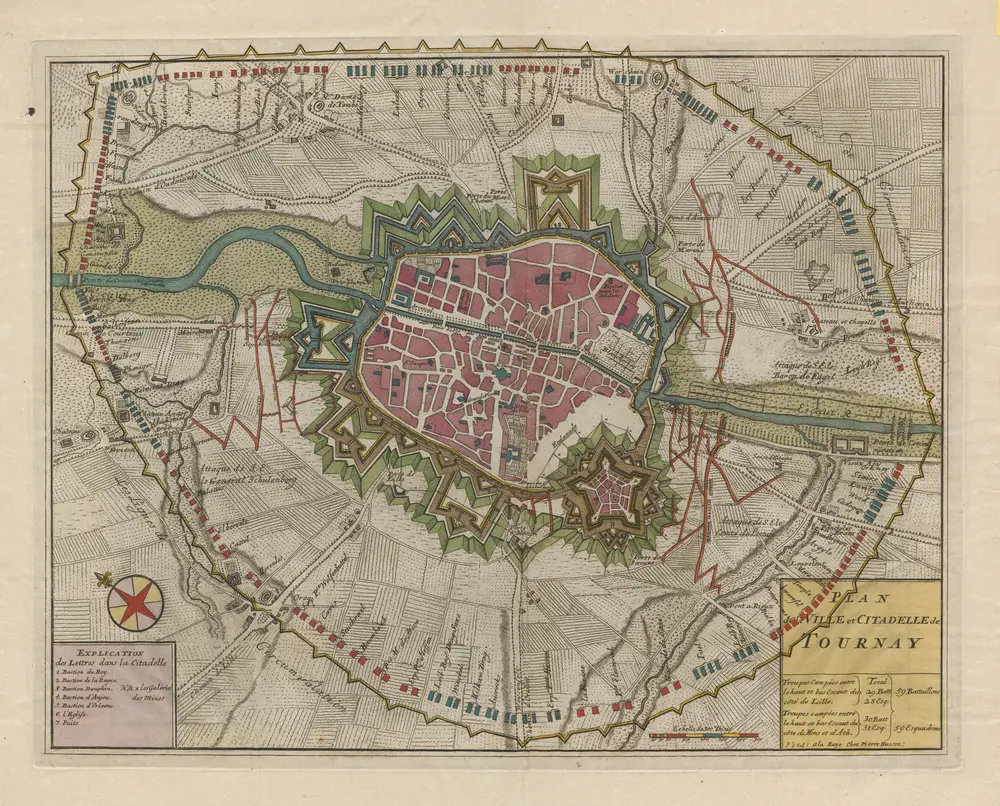 Plan de la ville et citadelle de Tournay