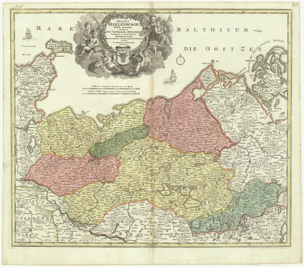 Ducatus Meklenburgici tabula generalis continens duc. Vandaliae et Meklenburg comitatum et episcopatum Swerinensem Rostochiense et Stargardiense dominium