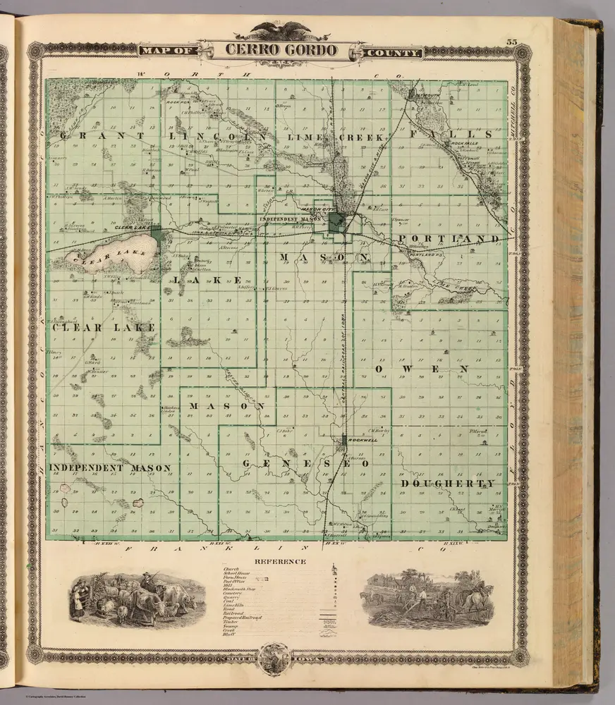 Map of Cerro Gordo County, State of Iowa.