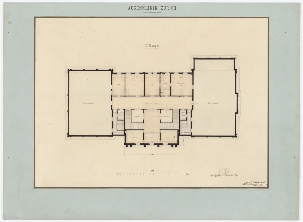 Projektierte Augenklinik, Rämistrasse 73: 2. Stock; Grundriss