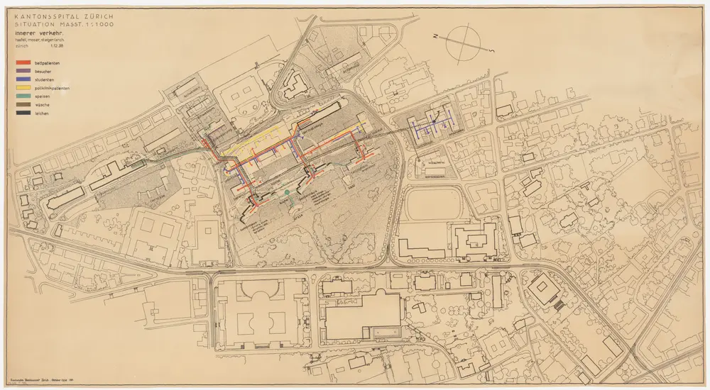 Zürich: Kantonsspital, Chirurgische Klinik; Überarbeitungsprojekt; Situationsplan