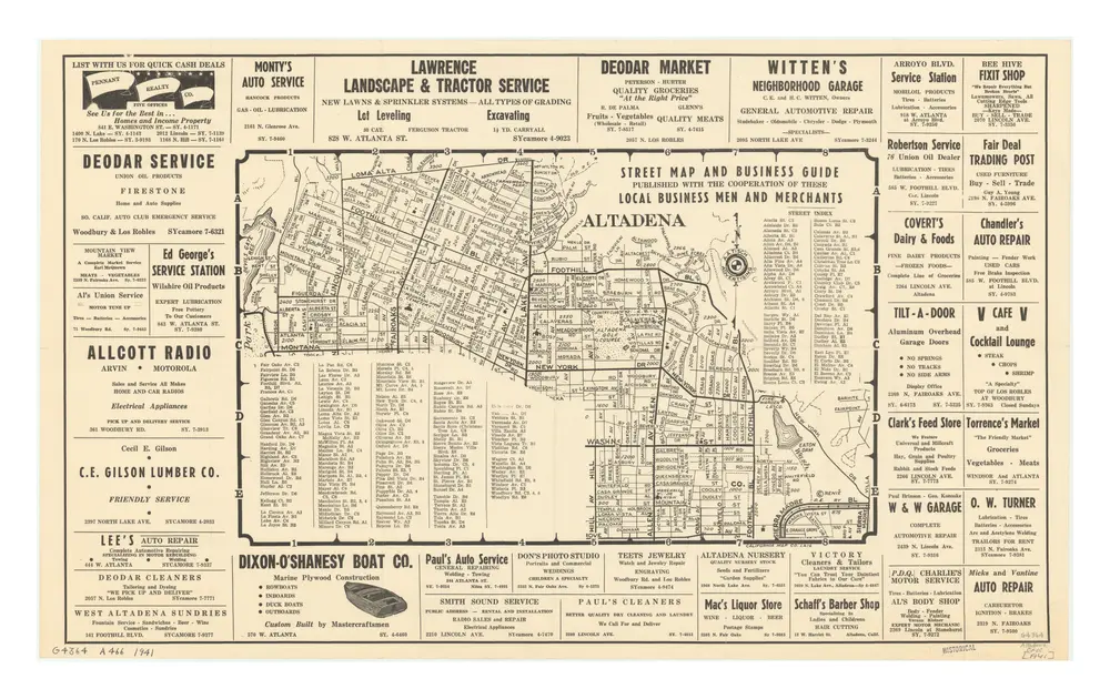 Altadena street map and business guide