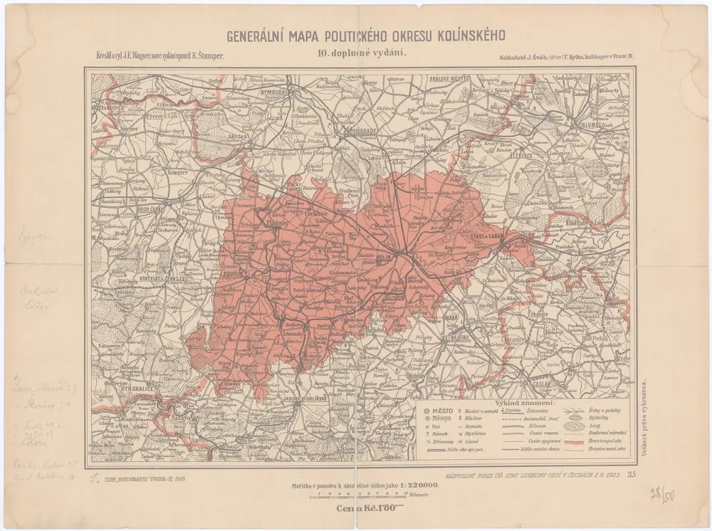 Generální mapa okresního hejtmanství Kolínského