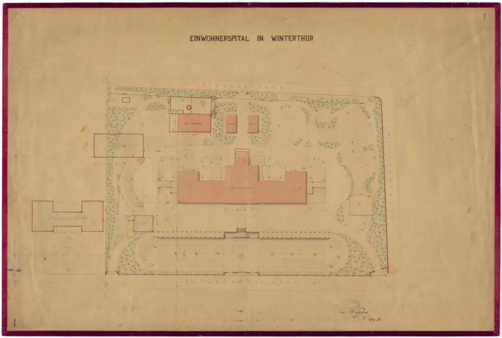 Winterthur: Einwohnerspital; Situationsplan