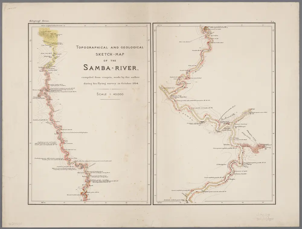 X a, uit: Topographical and geological sketch-map of the Samba-river / comp. from croquis, made by the author [G.A.F. Molengraaff] during his flying survey in October 1894