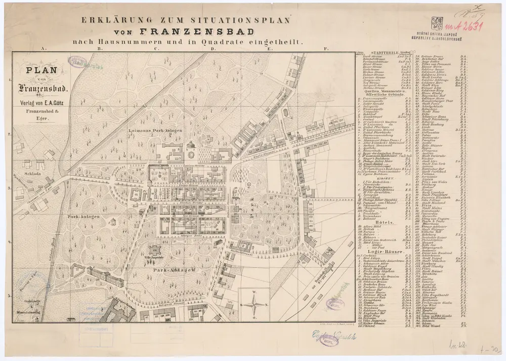 Plan von Franzensbad