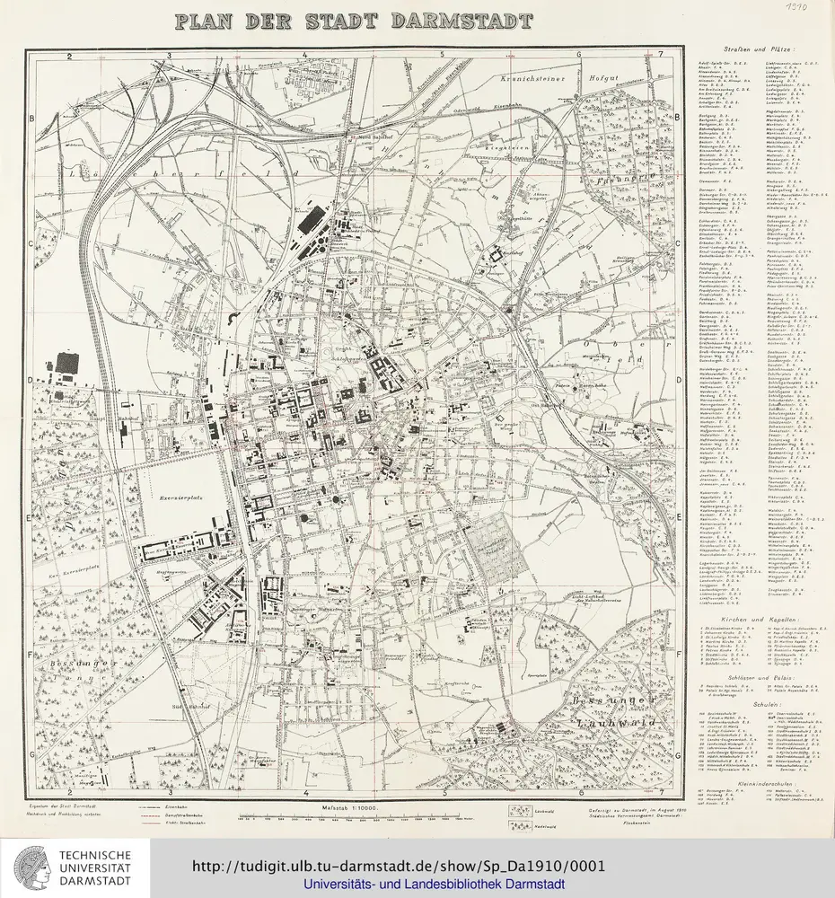 Plan der Stadt Darmstadt