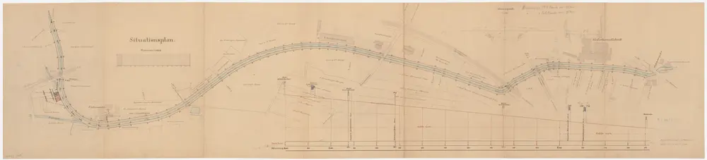 Oberwinterthur, Winterthur: Eulach von der Brücke in Oberwinterthur-Seen bis zur Mühlebrücke; Situationsplan und Längsprofil (Töss-Gebiet Nr. 19 b)