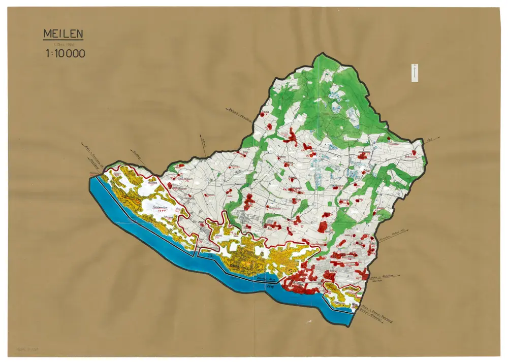 Meilen: Definition der Siedlungen für die eidgenössische Volkszählung am 01.12.1950; Siedlungskarte