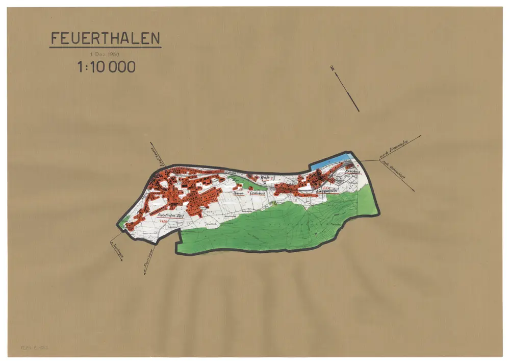 Feuerthalen: Definition der Siedlungen für die eidgenössische Volkszählung am 01.12.1950; Siedlungskarte