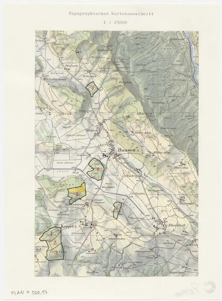 Kappel am Albis, Hausen am Albis: Staatswaldungen: Hausen am Albis, Kappel am Albis: Staatswaldungen; Grundriss