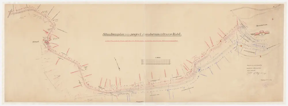Wald: Projektierte Sanatoriumsstrasse von Silmatt über Naren bis zum Sanatorium mit Abänderungen; Situationsplan