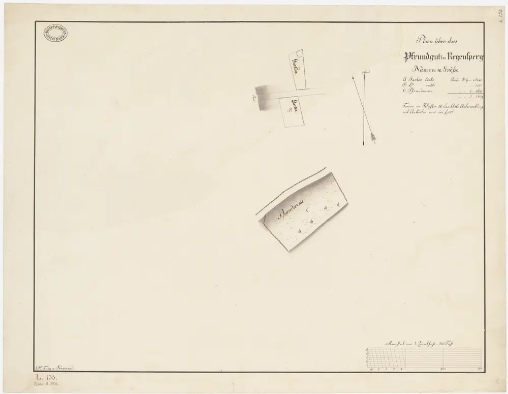 Regensberg: Pfrundgüter Garten und Pfrundwiese; Grundrisse