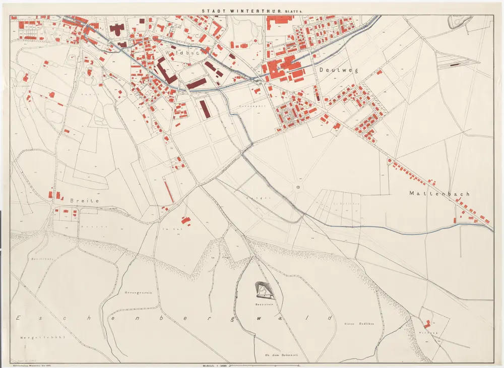 Winterthur, Oberwinterthur, Töss, Veltheim, Wülflingen: Stadtgemeinde und umliegende Gemeinden; Übersichtsplan: Blatt 4