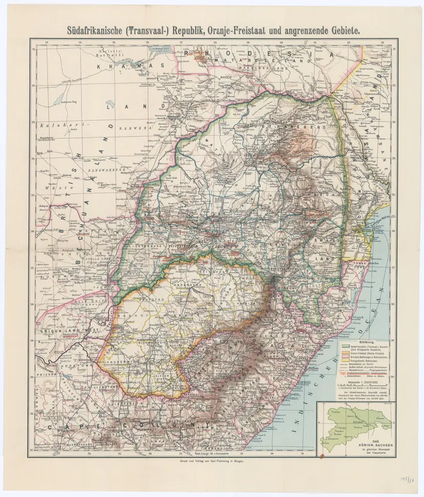 Südafrikanische (Transvaal-) Republik, Oranje-Freistaat und angrenzende Gebiete