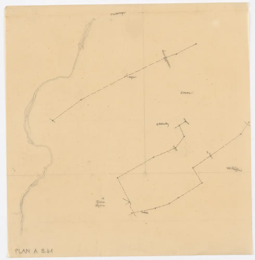 Vorlagen für die Topographische Karte des Kantons Zürich (Wild-Karte): Bezirk Dielsdorf: Kartenbild-Pausen für Grenzen: Schleinikon, Niederweningen und Schöfflisdorf