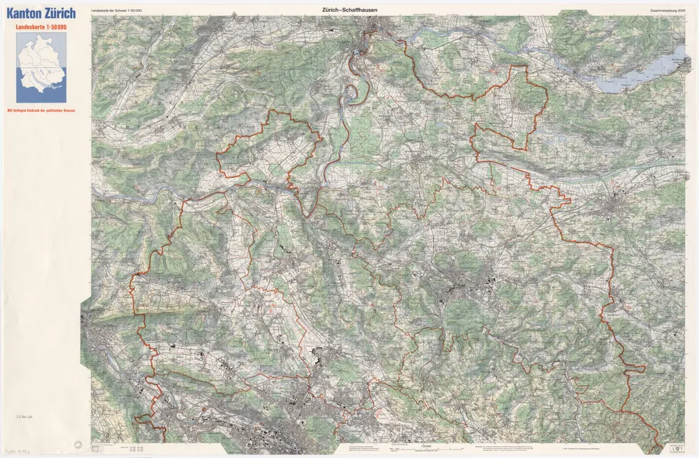 Landeskarte der Schweiz 1 : 50000: Kartenzusammensetzung 5010 (Zürich-Schaffhausen)