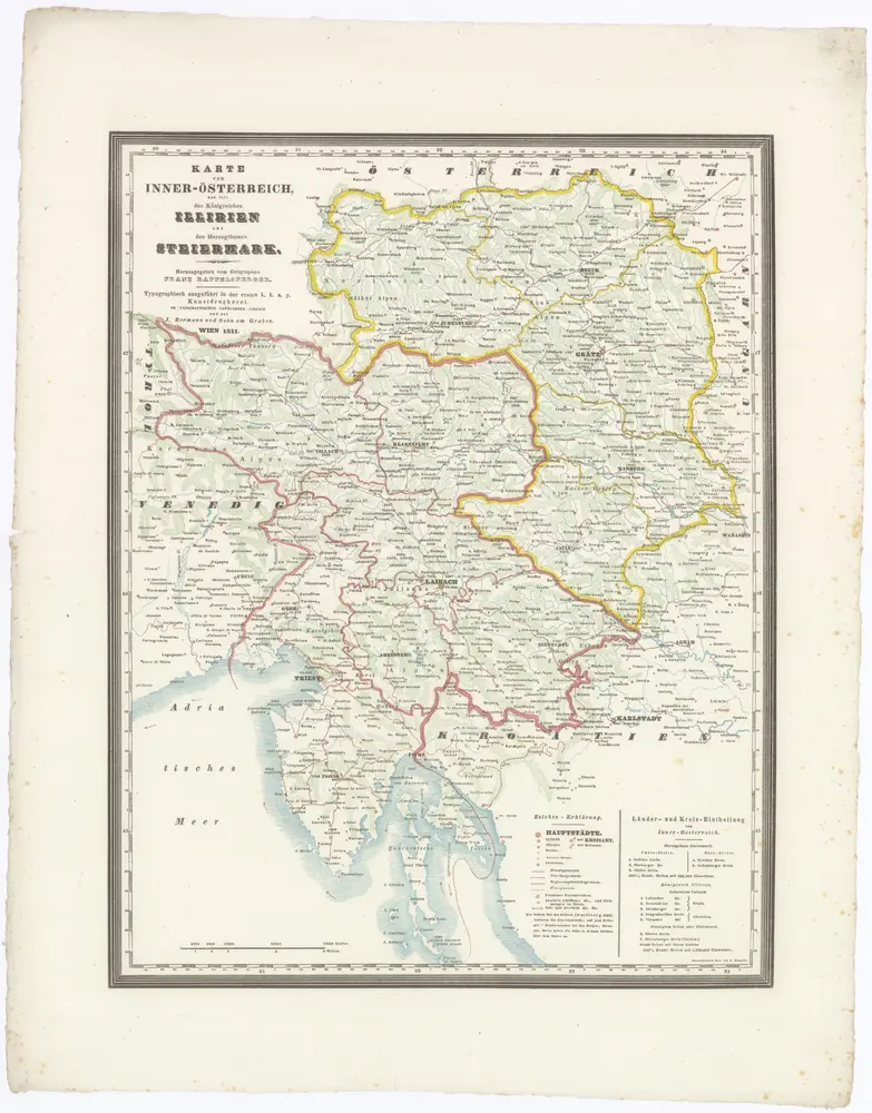 Karte von Inner-Österreich, das ist des Königreiches Illirien und des Herzogthumes Steiermark