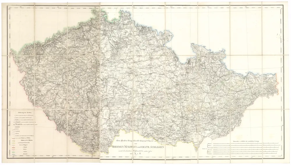 Oro Hydro Graphische General Charte vom Boehmen Maehren und Oestr. Schlesien