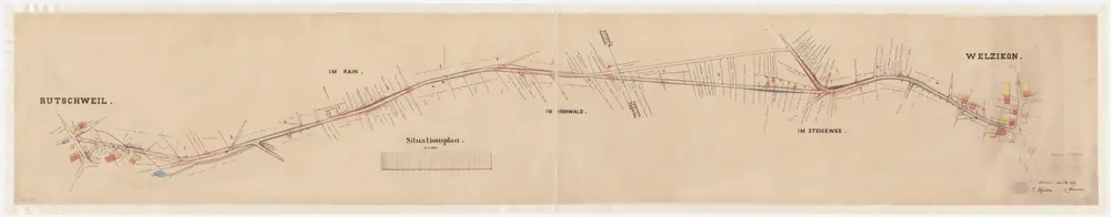 Dägerlen, Dinhard: Strassenkorrektion von Rutschwil bis Welsikon; Situationsplan