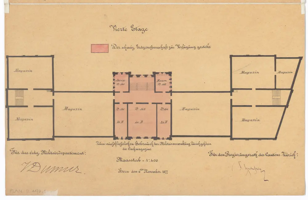 Kaserne und Kriegskommisariat: Grundrisse: 4. Stock; Grundriss