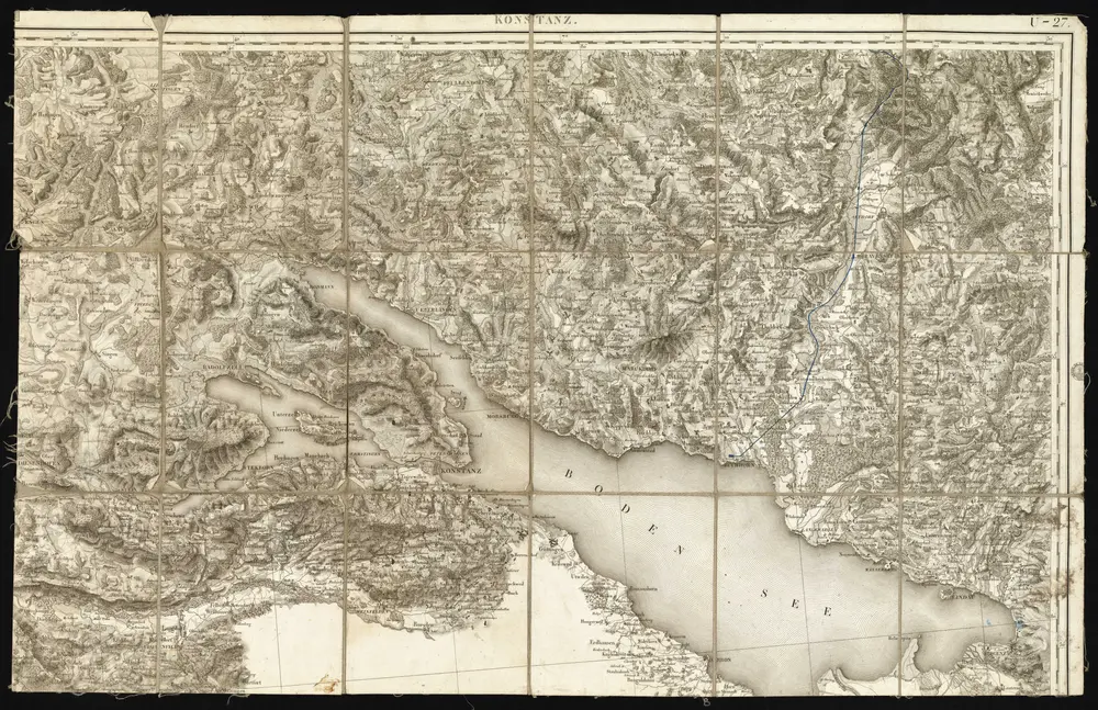 HStAS N 100_Nr. 347_ : "Carte topographique de l'Ancienne Souabe et d'une portion des pays limitrophes / commencée en 1801 par les soins du général Moreau ; exécutée au Dépôt de la Guerre, à l'Echelle d'un Mètre pour 100.000 Mètres et publiée par autorisation de Sa Majesté, sous le Ministère de S.E.M. le Marquis de Gouvion Saint-Cyr"