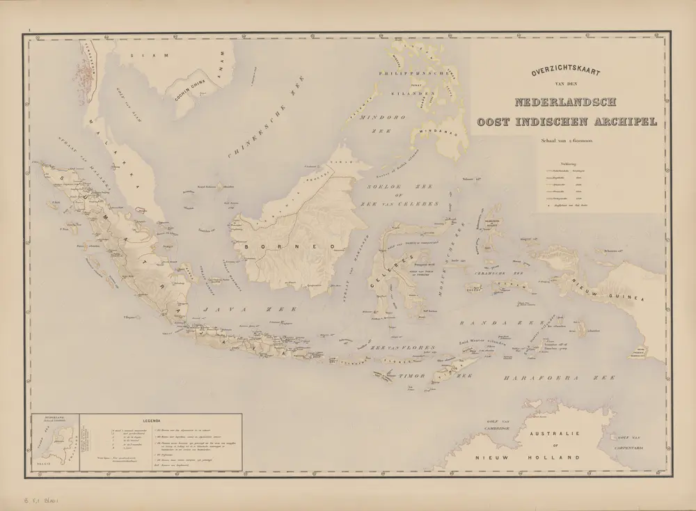 Overzichtskaart van den Nederlandsch Oost Indischen Archipel / [J.W. Stemfoort en J.J. ten Siethoff ; gereproduceerd op last van het Departement van Koloniën, aan de Topographische Inrichting te 's-Gravenhage, onder leiding van den Directeur C.A. Eckstein]