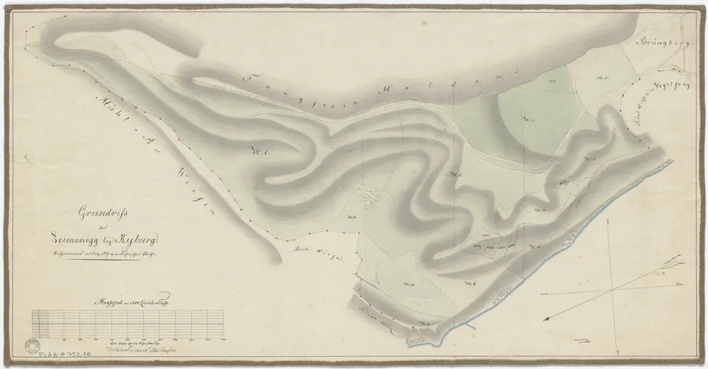 Kyburg, Töss, Illnau-Effretikon (damals Illnau), Schlatt: Staatswaldung: Kyburg: Leimenegg, Brünggberg; Grundriss