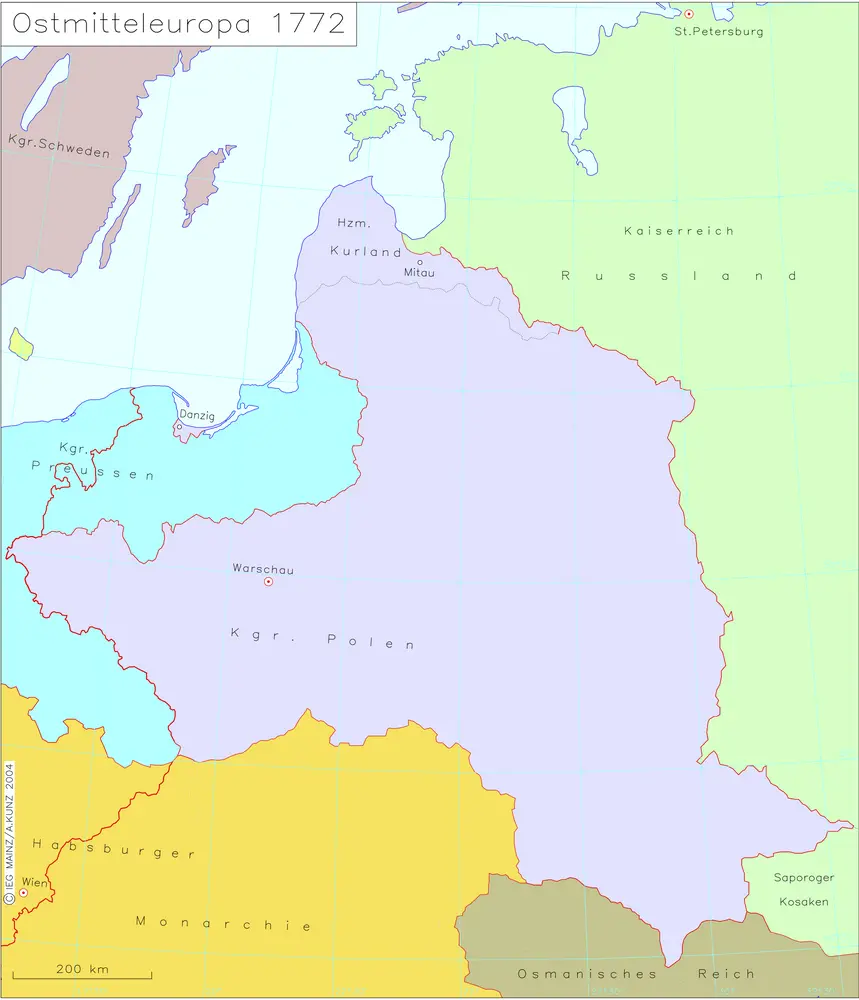 Ostmitteleuropa 1772